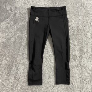 Lululemon Soul Cycle Leggings Womens Size 6 Black Skull‎ Yoga Athletic Pockets